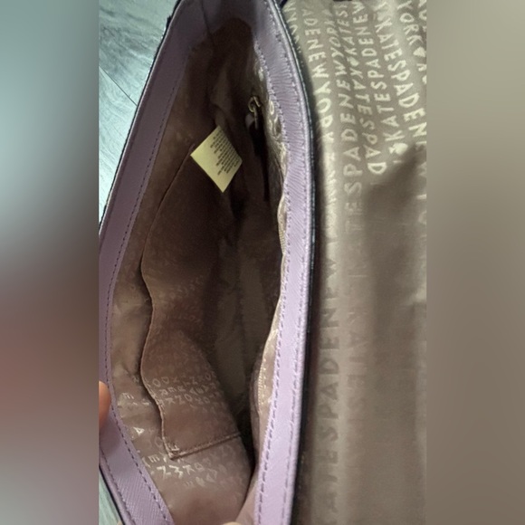 Kate Spade Laurel Way Light Purple Crossbody Bag/Clutch with Gold Chain - Picture 9 of 10